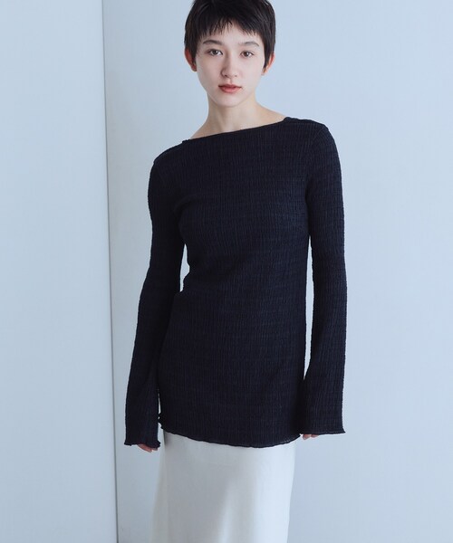 CODE A(コードエー)の「open back check tunic(Tシャツ/カットソー・レディース・グレー系1/ブラック・00)」の9枚目の写真