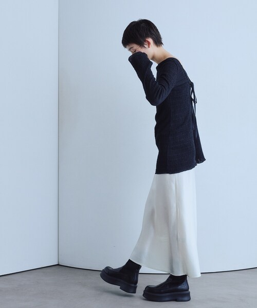 CODE A(コードエー)の「open back check tunic(Tシャツ/カットソー・レディース・グレー系1/ブラック・00)」の12枚目の写真