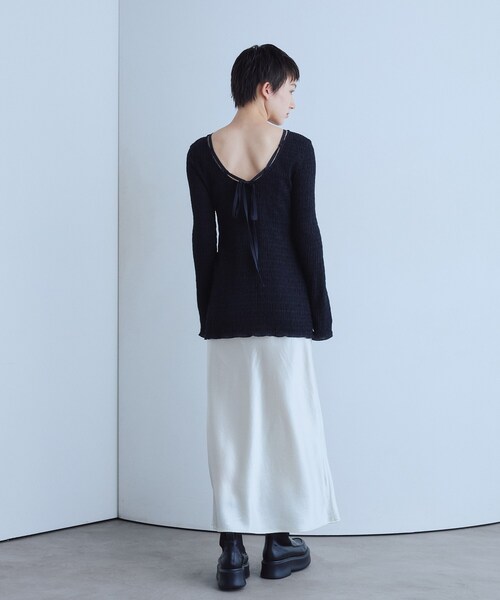 CODE A(コードエー)の「open back check tunic(Tシャツ/カットソー・レディース・グレー系1/ブラック・00)」の13枚目の写真