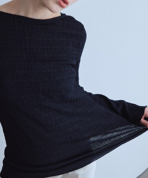 CODE A(コードエー)の「open back check tunic(Tシャツ/カットソー・レディース・グレー系1/ブラック・00)」の14枚目の写真
