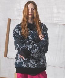 《UNISEX》Abstract Pattern Prime-Over V-neck Knit Tops/アブストラクトパターンプライムオーバーVネックニット【MAISON SPECIAL/メゾンスペシャル】