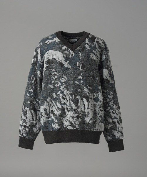UNISEX абстрактный фактурный V‑образный вязаный топ MAISON SPECIAL