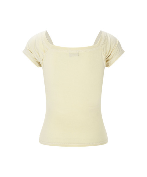 PLEASENOFOLLOW(プリーズノーフォロー)の「Marin Strap Shirring Short Sleeve Top (Lemon)(Tシャツ/カットソー・レディース・その他・FREE)」の3枚目の写真