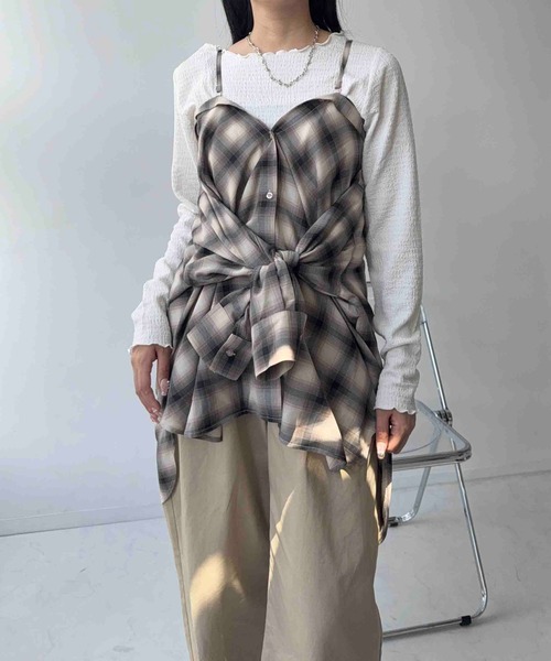 AS KNOW AS plus（アズノゥアズプラス）の「☆アソートクルーネックロンT(シャーリング・ウェーブ)（Tシャツ/カットソー・レディース・アイボリー系1/アイボリー系/ブラック系1/ブラック系・FREE）」の10枚目の写真
