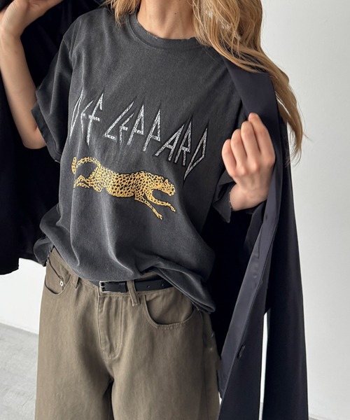CANAL JEAN(キャナルジーン)の「Lakey Park レオパードTシャツ(Tシャツ/カットソー・レディース・ブラック・ONE SIZE)」の6枚目の写真
