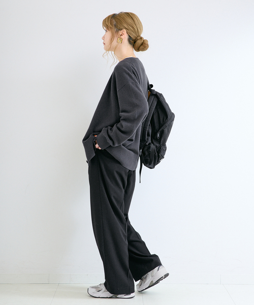 B.C STOCK(ベーセーストック)の「【WEB+一部店舗限定】ウールカシミヤVネックカーディガン(ニット/セーター・レディース・オレンジ/チャコールグレー/ホワイト・FREE)」の9枚目の写真