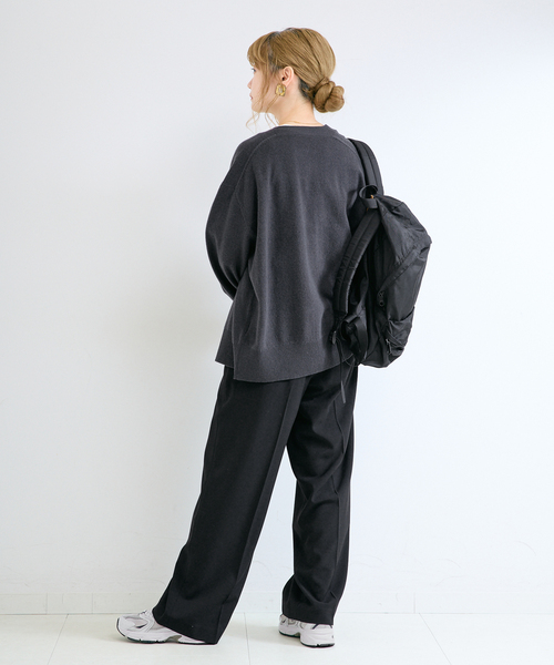 B.C STOCK(ベーセーストック)の「【WEB+一部店舗限定】ウールカシミヤVネックカーディガン(ニット/セーター・レディース・オレンジ/チャコールグレー/ホワイト・FREE)」の10枚目の写真
