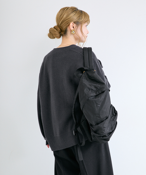 B.C STOCK(ベーセーストック)の「【WEB+一部店舗限定】ウールカシミヤVネックカーディガン(ニット/セーター・レディース・オレンジ/チャコールグレー/ホワイト・FREE)」の14枚目の写真