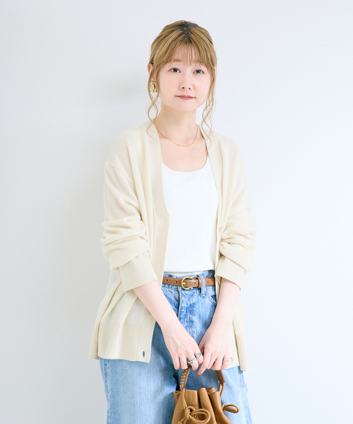 B.C STOCK(ベーセーストック)の「【WEB+一部店舗限定】ウールカシミヤVネックカーディガン(ニット/セーター・レディース・オレンジ/チャコールグレー/ホワイト・FREE)」の18枚目の写真