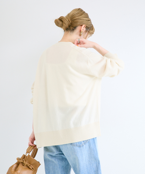 B.C STOCK(ベーセーストック)の「【WEB+一部店舗限定】ウールカシミヤVネックカーディガン(ニット/セーター・レディース・オレンジ/チャコールグレー/ホワイト・FREE)」の20枚目の写真