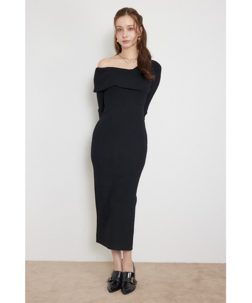 rienda(リエンダ)の「【AW先行アイテム】カシュクールワンショルダーニットタイトワンピース 秋服 冬服(ワンピース・レディース・ブラウン/ブラック/ライトブルー・FREE)」の2枚目の写真