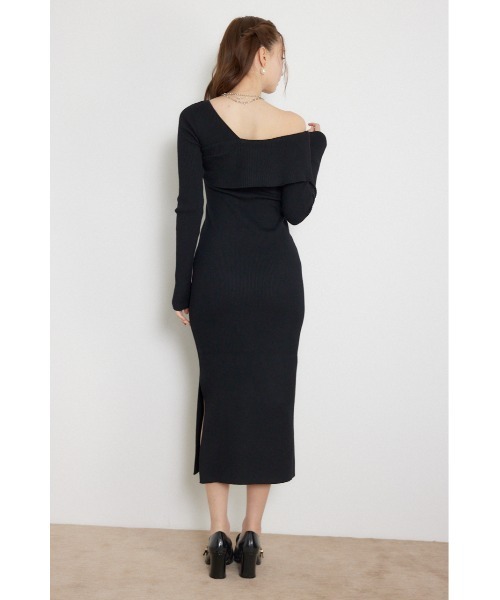 rienda(リエンダ)の「【AW先行アイテム】カシュクールワンショルダーニットタイトワンピース 秋服 冬服(ワンピース・レディース・ブラウン/ブラック/ライトブルー・FREE)」の6枚目の写真