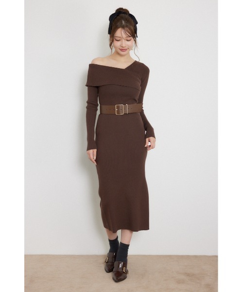 rienda(リエンダ)の「【AW先行アイテム】カシュクールワンショルダーニットタイトワンピース 秋服 冬服(ワンピース・レディース・ブラウン/ブラック/ライトブルー・FREE)」の11枚目の写真