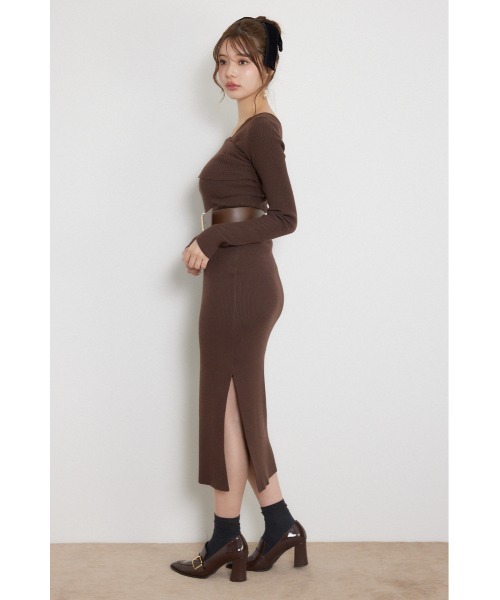 rienda(リエンダ)の「【AW先行アイテム】カシュクールワンショルダーニットタイトワンピース 秋服 冬服(ワンピース・レディース・ブラウン/ブラック/ライトブルー・FREE)」の12枚目の写真