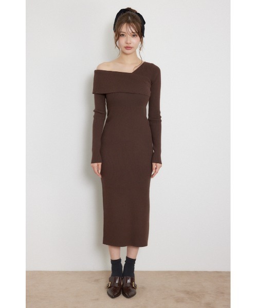 rienda(リエンダ)の「【AW先行アイテム】カシュクールワンショルダーニットタイトワンピース 秋服 冬服(ワンピース・レディース・ブラウン/ブラック/ライトブルー・FREE)」の17枚目の写真
