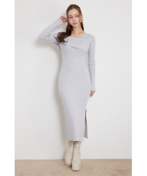 rienda(リエンダ)の「【AW先行アイテム】カシュクールワンショルダーニットタイトワンピース 秋服 冬服(ワンピース・レディース・ブラウン/ブラック/ライトブルー・FREE)」の18枚目の写真