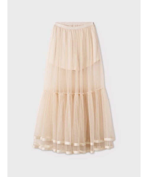 EIMY ISTOIRE(エイミーイストワール)の「SHEER TULLE SKIRT(スカート・レディース・ブラウン/ホワイト/ピンクベージュ・36/38)」の3枚目の写真