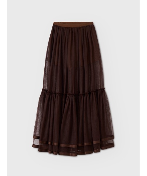 EIMY ISTOIRE(エイミーイストワール)の「SHEER TULLE SKIRT(スカート・レディース・ブラウン/ホワイト/ピンクベージュ・36/38)」の1枚目の写真