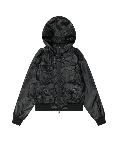 AAKAM(アーカム)の「Coated Pocket Hooded Jacket (Black)(その他アウター・レディース・その他・1/2)」の2枚目の写真