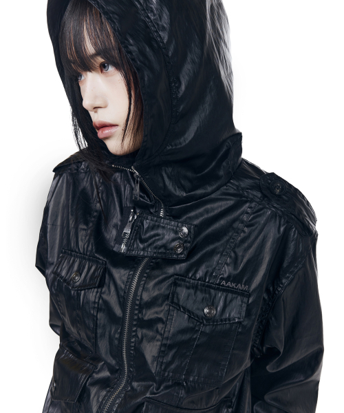AAKAM(アーカム)の「Coated Pocket Hooded Jacket (Black)(その他アウター・レディース・その他・1/2)」の5枚目の写真