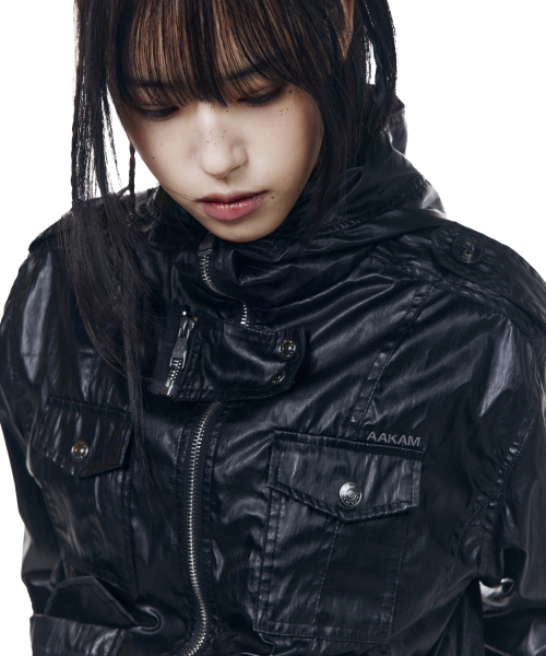 AAKAM(アーカム)の「Coated Pocket Hooded Jacket (Black)(その他アウター・レディース・その他・1/2)」の6枚目の写真