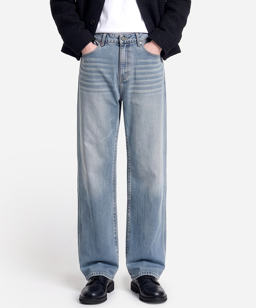HALFNINE（ハーフナイン）の「エッシュインバンド ウォッシング スパン ストレートデニム I07JRD_HXV11351（デニムパンツ・メンズ・インディゴブルー/ブラック系その他/ブルー系その他・X-LARGE/MEDIUM/LARGE/SMALL/2XL）」の11枚目の写真