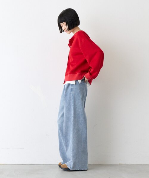 CIAOPANIC TYPY(チャオパニックティピー)の「∴前後2WAYダンボールスナップカーデ(カーディガン/ボレロ・レディース・オフホワイト/ブラック/ブラウン/レッド/キャメル/オリーブ・ONE SIZE)」の10枚目の写真