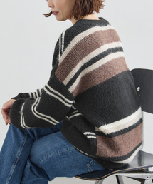 journal standard L'essage | 《一部WEB限定カラー/》2WAYウールシャギーMIXボーダープルオーバー(ニット/セーター)
