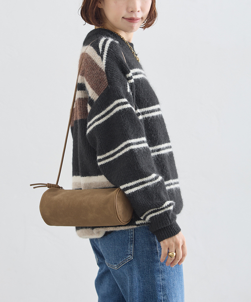 journal standard L'essage(ジャーナルスタンダードレサージュ)の「《一部WEB限定カラー/》2WAYウールシャギーMIXボーダープルオーバー(ニット/セーター・レディース・アイボリー/グレー/ブラック・FREE)」の8枚目の写真