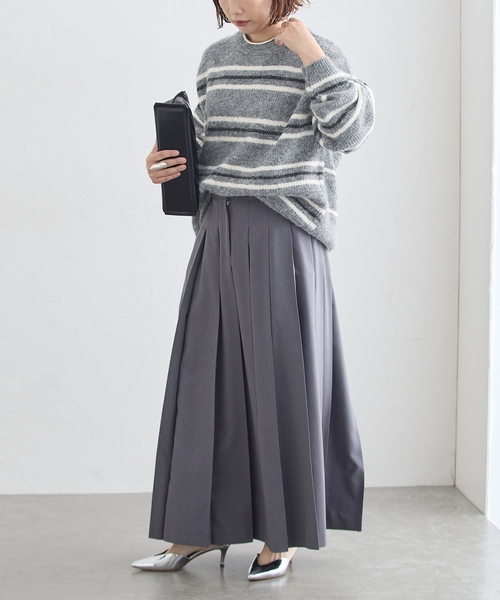 journal standard L'essage(ジャーナルスタンダードレサージュ)の「《一部WEB限定カラー/》2WAYウールシャギーMIXボーダープルオーバー(ニット/セーター・レディース・アイボリー/グレー/ブラック・FREE)」の15枚目の写真