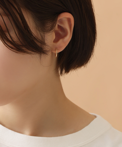 Lilas(リラ)の「1.5パイプ1.5cmルーフピアス K10(両耳)(ピアス(両耳用)・レディース・ゴールド・FREE)」の10枚目の写真