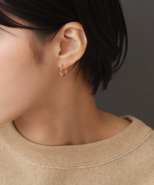 Lilas(リラ)の「1.5パイプ1.5cmルーフピアス K10(両耳)(ピアス(両耳用)・レディース・ゴールド・FREE)」の15枚目の写真