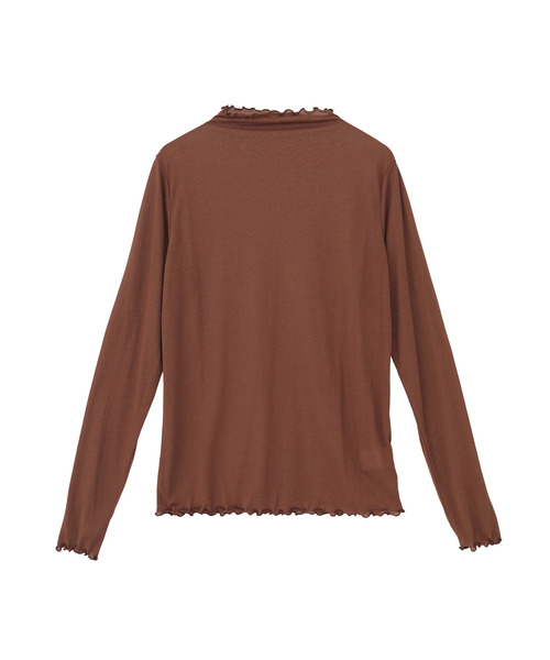 LOGEMENT DE CLAIRE(ロジュモンドクレール)の「シアーボトルネックインナー(Tシャツ/カットソー・レディース・カーキ/キナリ/ブラック/レンガ・FREE)」の6枚目の写真