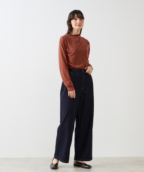 LOGEMENT DE CLAIRE(ロジュモンドクレール)の「シアーボトルネックインナー(Tシャツ/カットソー・レディース・カーキ/キナリ/ブラック/レンガ・FREE)」の7枚目の写真