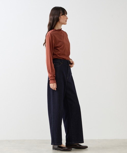 LOGEMENT DE CLAIRE(ロジュモンドクレール)の「シアーボトルネックインナー(Tシャツ/カットソー・レディース・カーキ/キナリ/ブラック/レンガ・FREE)」の8枚目の写真