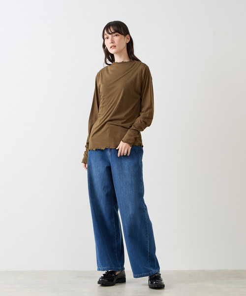 LOGEMENT DE CLAIRE(ロジュモンドクレール)の「シアーボトルネックインナー(Tシャツ/カットソー・レディース・カーキ/キナリ/ブラック/レンガ・FREE)」の11枚目の写真