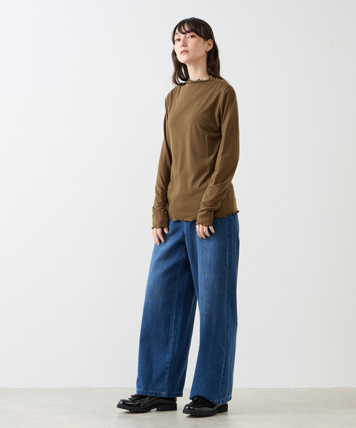 LOGEMENT DE CLAIRE(ロジュモンドクレール)の「シアーボトルネックインナー(Tシャツ/カットソー・レディース・カーキ/キナリ/ブラック/レンガ・FREE)」の12枚目の写真