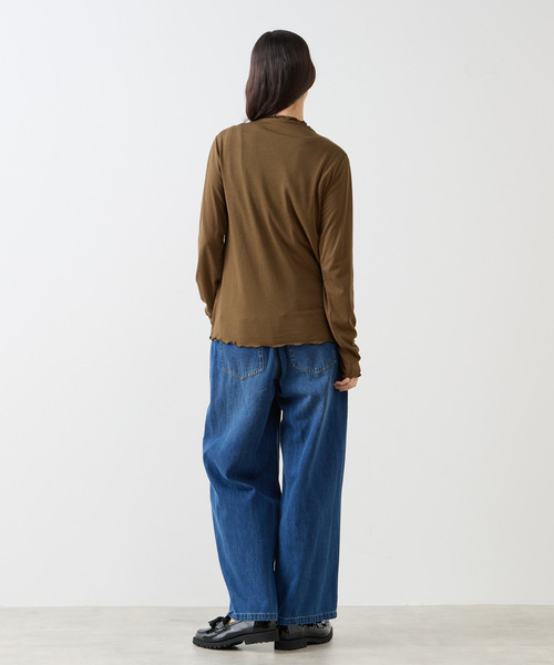 LOGEMENT DE CLAIRE(ロジュモンドクレール)の「シアーボトルネックインナー(Tシャツ/カットソー・レディース・カーキ/キナリ/ブラック/レンガ・FREE)」の15枚目の写真