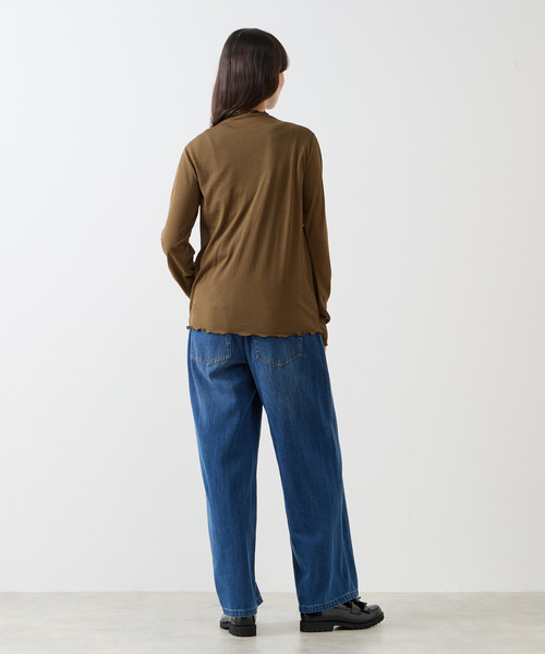 LOGEMENT DE CLAIRE(ロジュモンドクレール)の「シアーボトルネックインナー(Tシャツ/カットソー・レディース・カーキ/キナリ/ブラック/レンガ・FREE)」の16枚目の写真