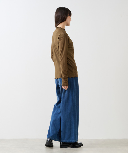 LOGEMENT DE CLAIRE(ロジュモンドクレール)の「シアーボトルネックインナー(Tシャツ/カットソー・レディース・カーキ/キナリ/ブラック/レンガ・FREE)」の17枚目の写真