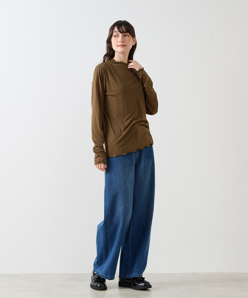 LOGEMENT DE CLAIRE(ロジュモンドクレール)の「シアーボトルネックインナー(Tシャツ/カットソー・レディース・カーキ/キナリ/ブラック/レンガ・FREE)」の20枚目の写真