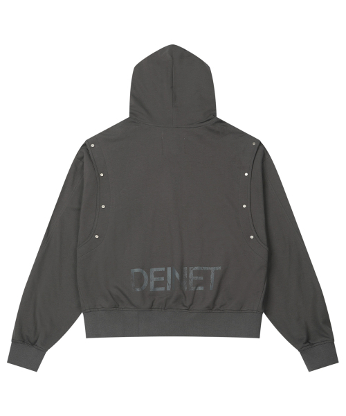 DEINET(ダイニット)の「METAL DETAIL HOOD ZIP UP IN CHARCOAL(パーカー・レディース・その他・FREE)」の2枚目の写真