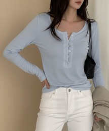 Henley Neck Slim Tee / ヘンリーネックスリムTシャツ