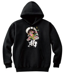 NIPOP（ニポップ） プルパーカー スウェット 裏毛 風神 和 イラスト プリント インバウンド お土産 トップス メンズ ユニセックス