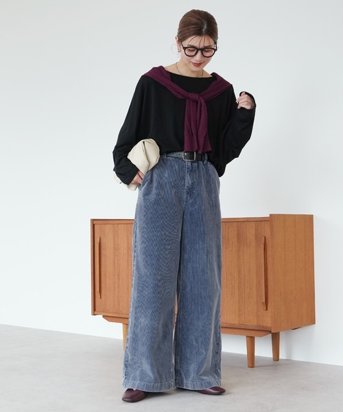 reca(レカ)の「コーデュロイワイドパンツ(その他パンツ・レディース・ブルー系その他・S/M/L)」の2枚目の写真