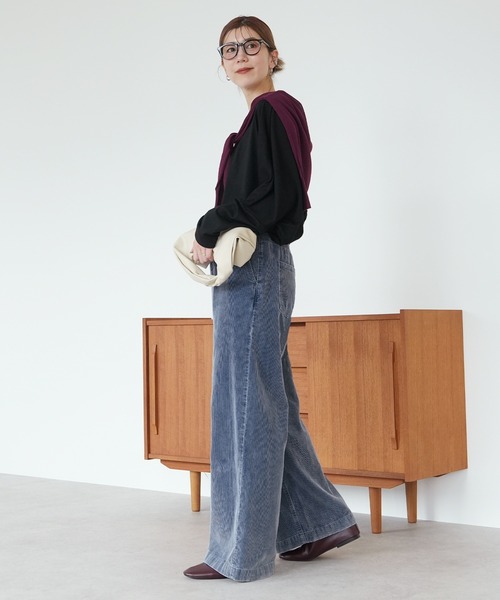 reca(レカ)の「コーデュロイワイドパンツ(その他パンツ・レディース・ブルー系その他・S/M/L)」の3枚目の写真