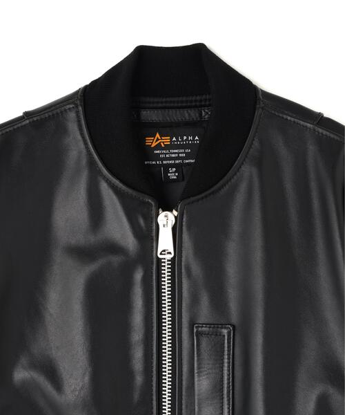 Alpha Industries(アルファインダストリーズ)の「【日本限定】Alpha Industries/アルファ インダストリーズ/LEATHER MA-1 FLIGHT JACKET/レザーMA-1 フライトジャケット(MA-1・メンズ・ブラック・XL/L/M/S)」の17枚目の写真