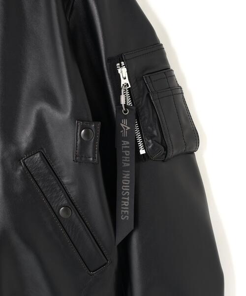 Alpha Industries(アルファインダストリーズ)の「【日本限定】Alpha Industries/アルファ インダストリーズ/LEATHER MA-1 FLIGHT JACKET/レザーMA-1 フライトジャケット(MA-1・メンズ・ブラック・XL/L/M/S)」の19枚目の写真