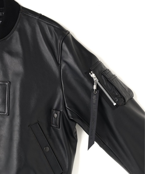 Alpha Industries(アルファインダストリーズ)の「【日本限定】Alpha Industries/アルファ インダストリーズ/LEATHER MA-1 FLIGHT JACKET/レザーMA-1 フライトジャケット(MA-1・メンズ・ブラック・XL/L/M/S)」の5枚目の写真
