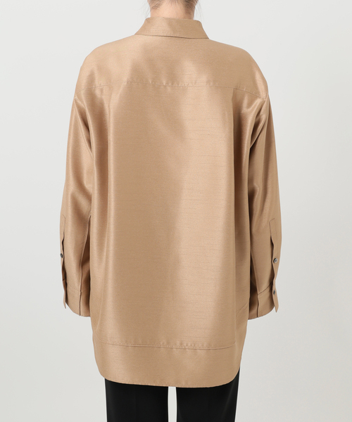 VERMEIL par iena(ヴェルメイユパーイエナ)の「Shantung オーバーシャツ(シャツ/ブラウス・レディース・キャメル/ホワイト×ホワイト・FREE)」の19枚目の写真